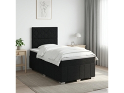 Vidaxl Cama Box Spring Com Colchão Preto 120 X 200 Cm Tecido