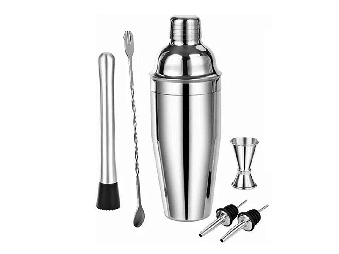 Kit de Bartender em Aço Inoxidável 304 com 750ml e Ferramentas | S/MARCA