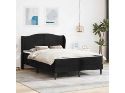 Vidaxl Estrutura Da Cama Com Cabeceira Preto 140 X 190 Cm Veludo