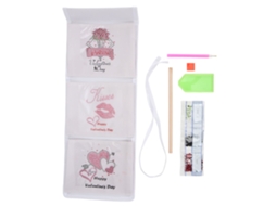 Bolsa De Armazenamento Suspensa Com 3 Bolsos Design De Pedras Diy Tela Química Lavável E Plegável