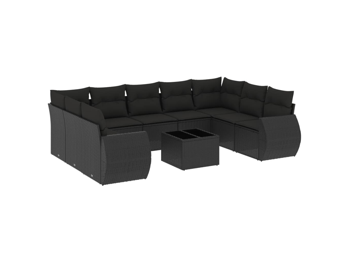 Garden Sofa Set, Garden Sofa Sets Vidaxl Preto Rattan / Vime (n/a)