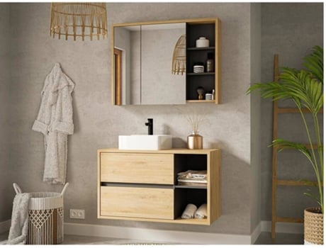 Móvel de Casa de Banho SHOWER DESIGN Purnal (Aglomerado - Castanho - 60x100x45.5 cm)