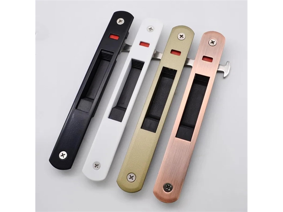 Fechadura Automática Para Porta De Correr Em Liga Alumínio, Com Gancho Para Portão, Trava Simples, Preta E Branca, 1 Peça