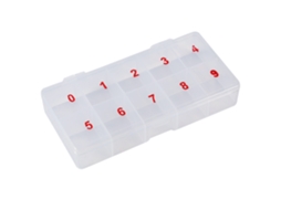 Caja De Armazenamento Com 10 Compartimentos Em Acrílico Para Unhas Falsas Artísticas Translúcida Natural
