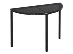 Mesa de sacada ZENCORE SERVICES em Polirratã, 100x50x74 cm, preta