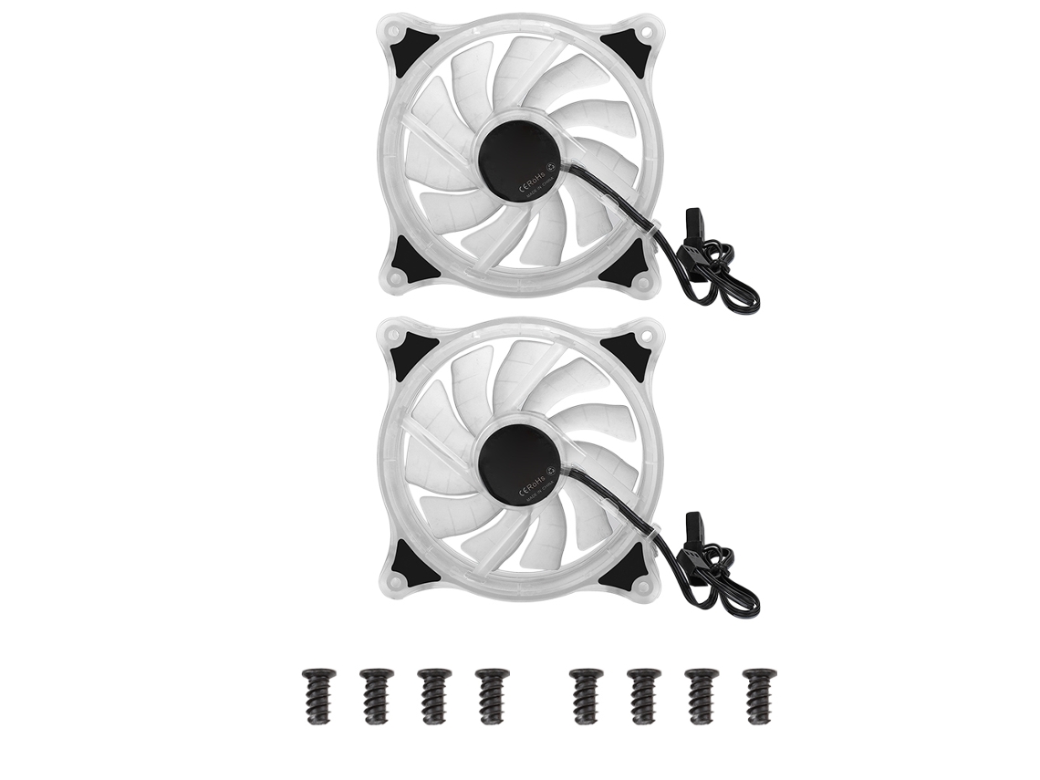 2 Unidades De Ventilador De Exaustão De Resfriamento Por Água Com Rolamento Hidráulico Branco Para Computador