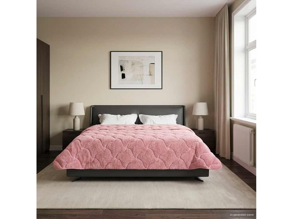 Vidaxl Edredom De Verão Simples 220 X 240 Cm Verão Rosa Respirável