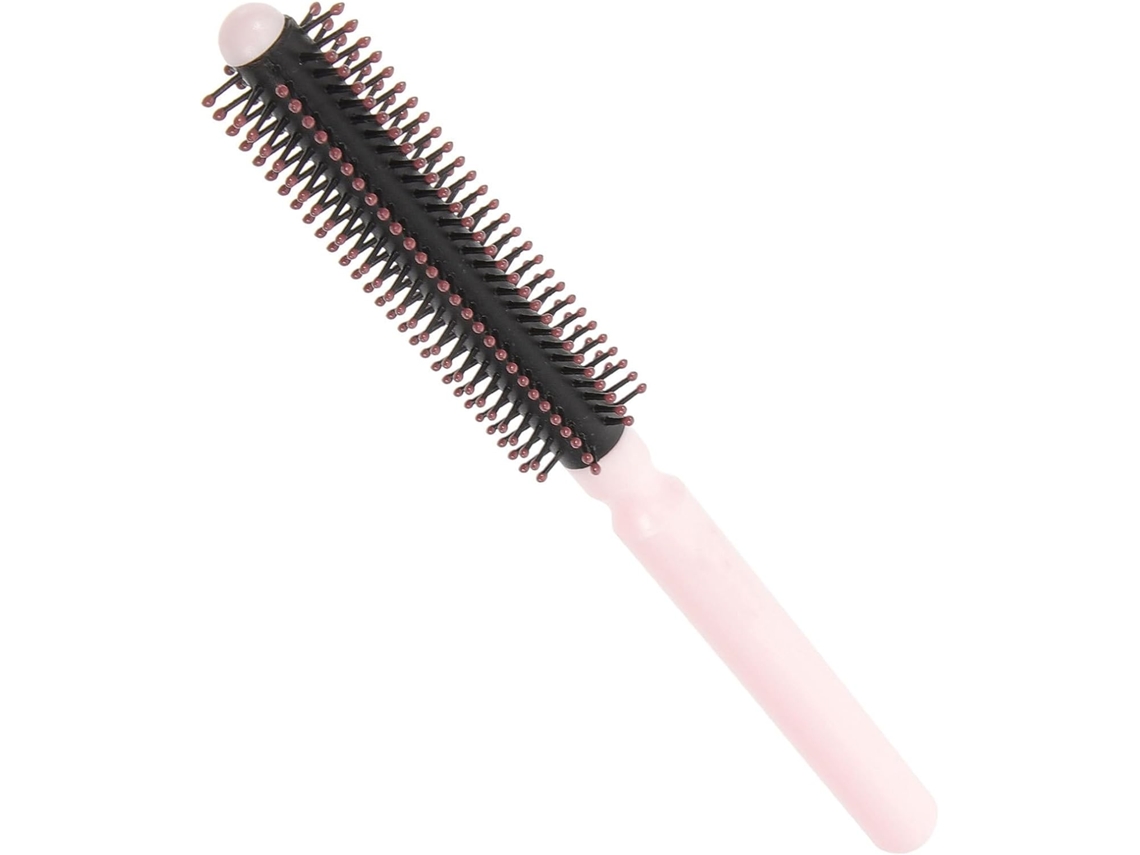 Mini caneta modeladora para cabelo e franja, pincel redondo de plástico com capa.