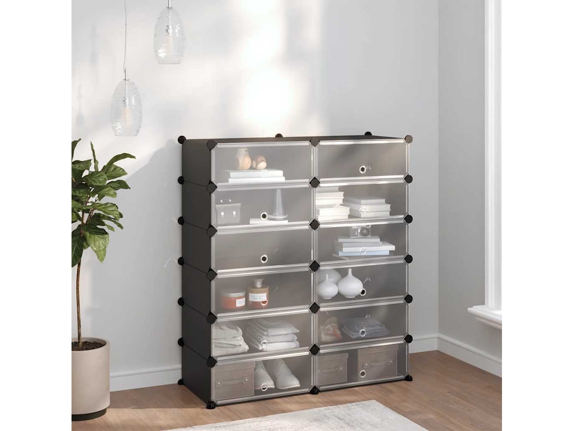 Vidaxl Sapateira 94,5x36,5x106 Cm Pp Preto