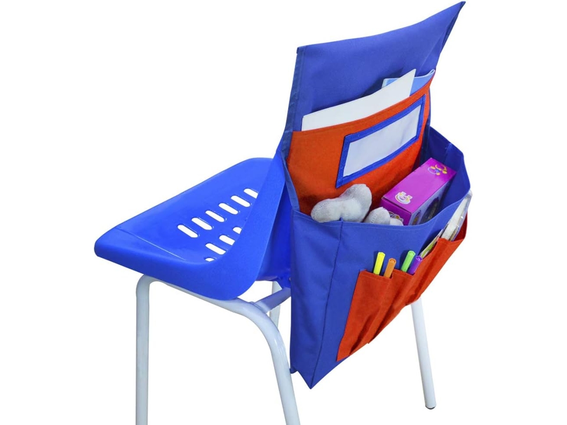 JEIIBRZUI Organizador Multifuncional Cadeira Espaço Nome Escola ZEAICOS Vermelho (22x19x15cm)