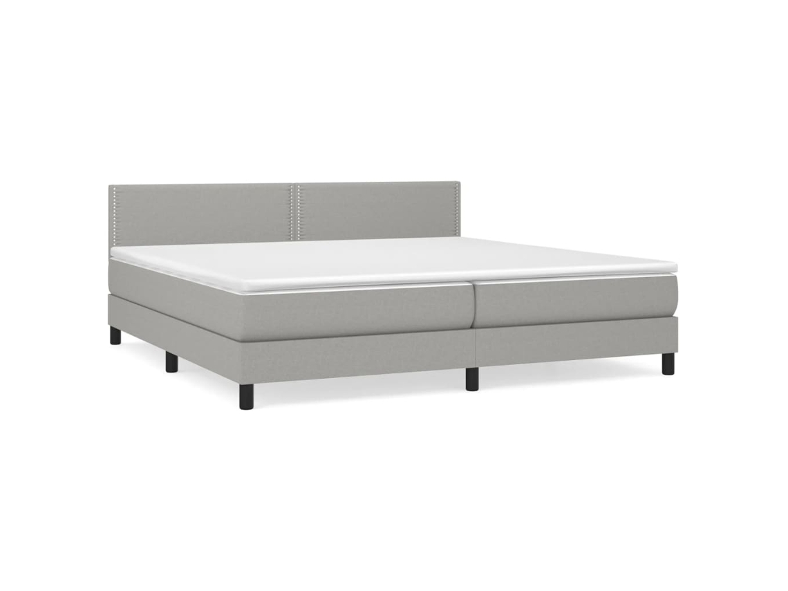 Cama com Molas/colchão 200x200 Cm Tecido Cinza claro MAISON EXCLUSIVE