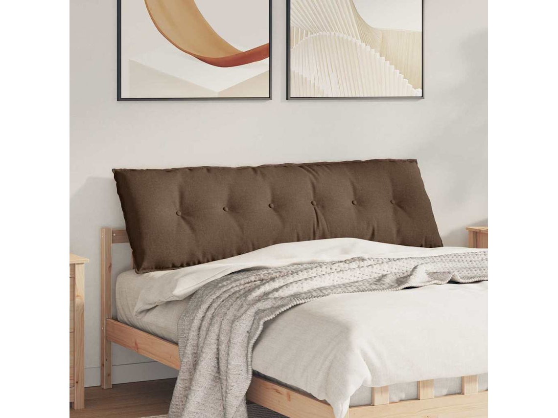 Vidaxl Travesseiro Para Costas Castanho 160 X 19 X 50 Cm Tecido