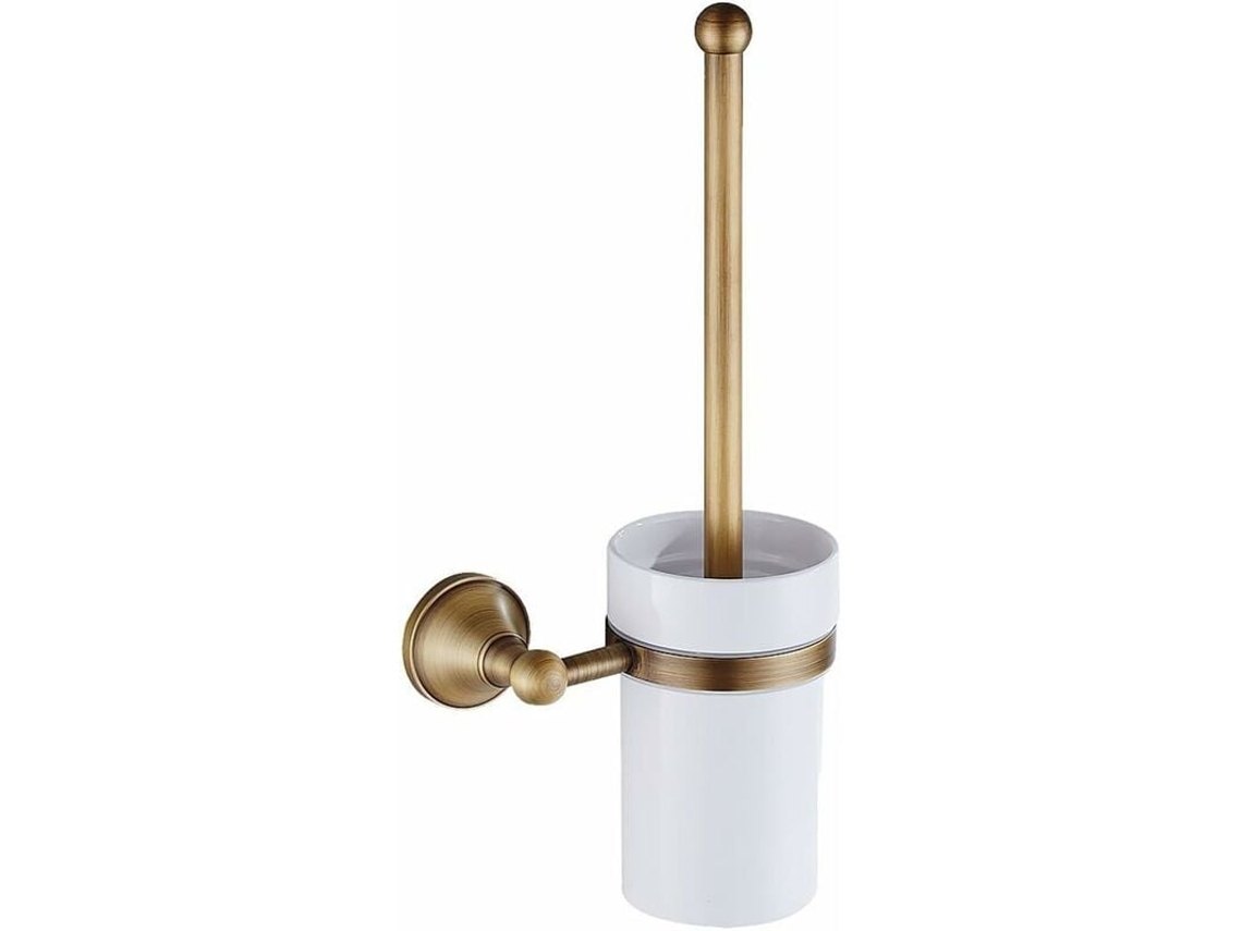 Escova Sanitária em Cerâmica e Latão, Design Clássico Europeu para Parede, a Instalação Interna Sem Ranhuras Garante um Visual Decorativo AQUAFORGE