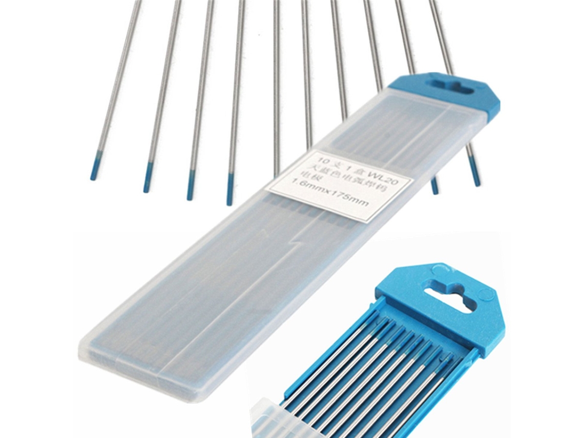 Conjunto de 10 Eletrodos Tungstênio Wl20 com 1/16" x 7", 2% Lantânio e ponta azul S/MARCA