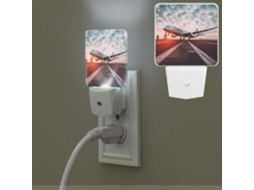 O Abajur World Travel Night Light Conecta Se À Tomada Com Um Sensor Crepuscular, Oferece Luz Noturna, Luz Branca Quente