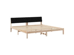 Estrutura da Cama com Cabeceira Castanho e Preto 200x200 cm MAISON EXCLUSIVE