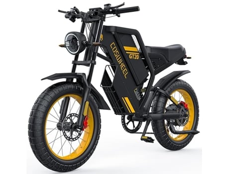 Bicicleta elétrica Coswheel GT20, motor de 1500 W, 48 V/25 Ah, 50 km/h, transmissão Shimano de 7 velocidades, pneus largos 20x4.0