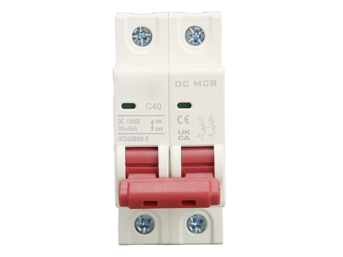 Disjuntor Miniatura 2p Dc Dz47s 63z 40a 6000a 1000v para Equipamento Elétrico