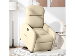 Vidaxl Poltrona Reclinável Elevatória Elétrica Tecido Cor Creme
