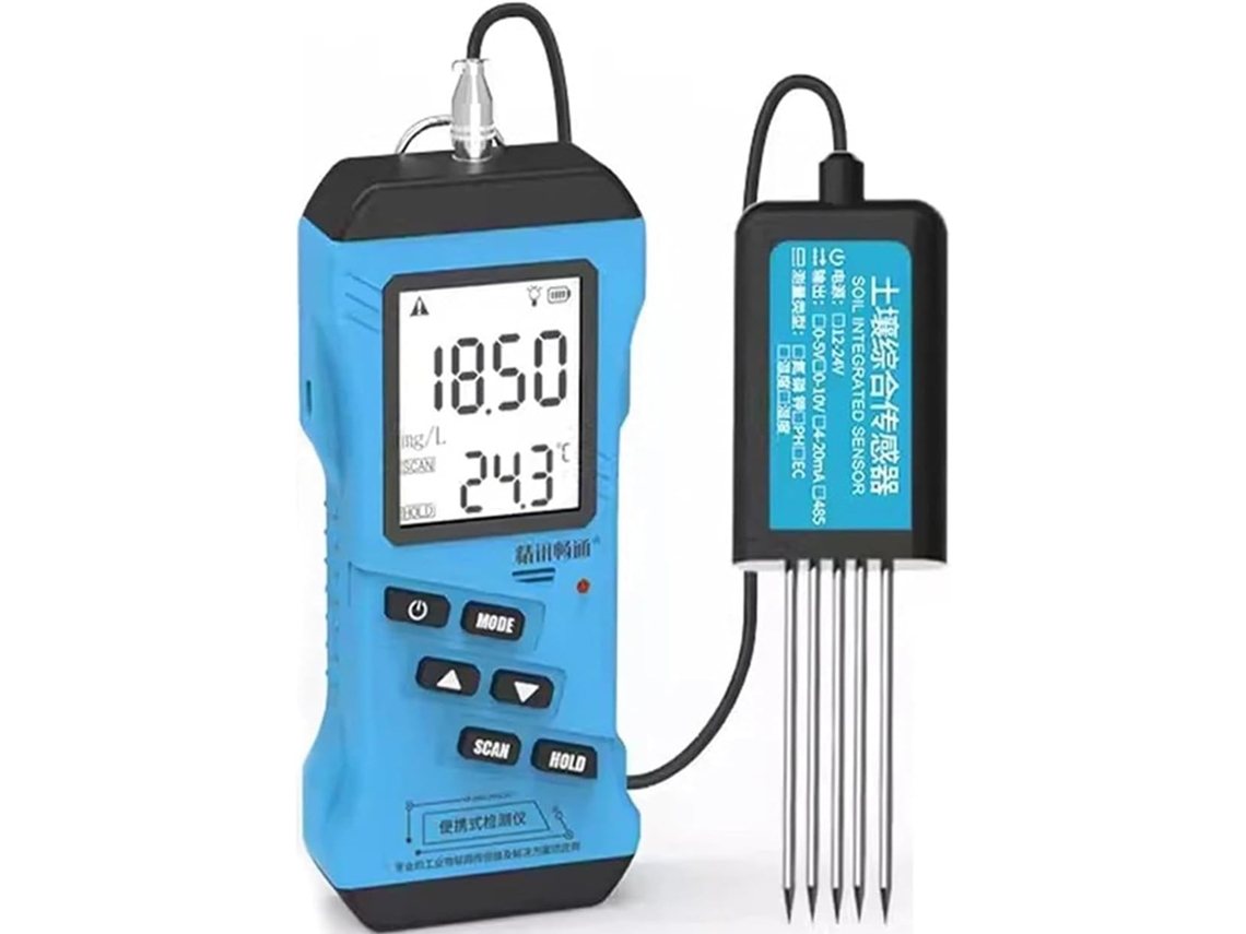 Kit De Análise Solo, Nitrogênio, Fósforo, Potássio Npk, Ph, Umidade, Luz E Condutividade Elétrica Ec, Teste