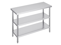 Mesa Em Aço Inox Para Cozinha E Oficina 457x1219 Mm Com Prateleira Ajustável Tekmaquinas