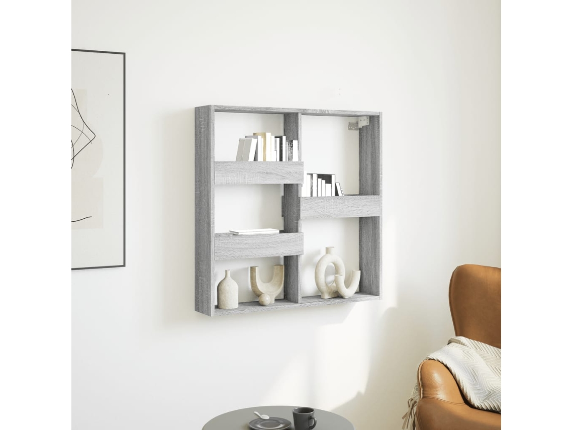Vidaxl Armário Parede 80x15x80 Cm Derivados De Madeira Cinza Sonoma