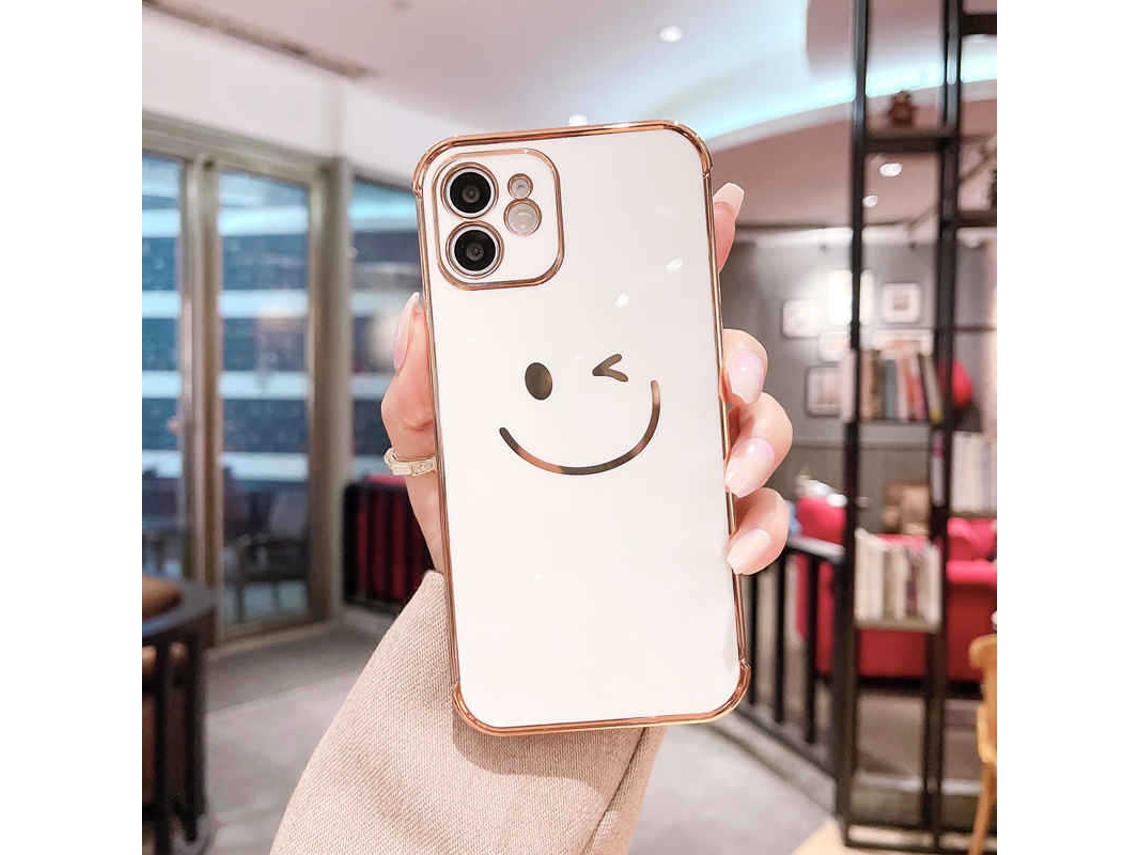Capa para iPhone 12 Pro Max EOOCOO, com sorriso eletroplatado, proteção total