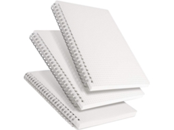 Caderno Espiral Com Folhas Pontilhadas, Pacote Com 3, Quadriculado
