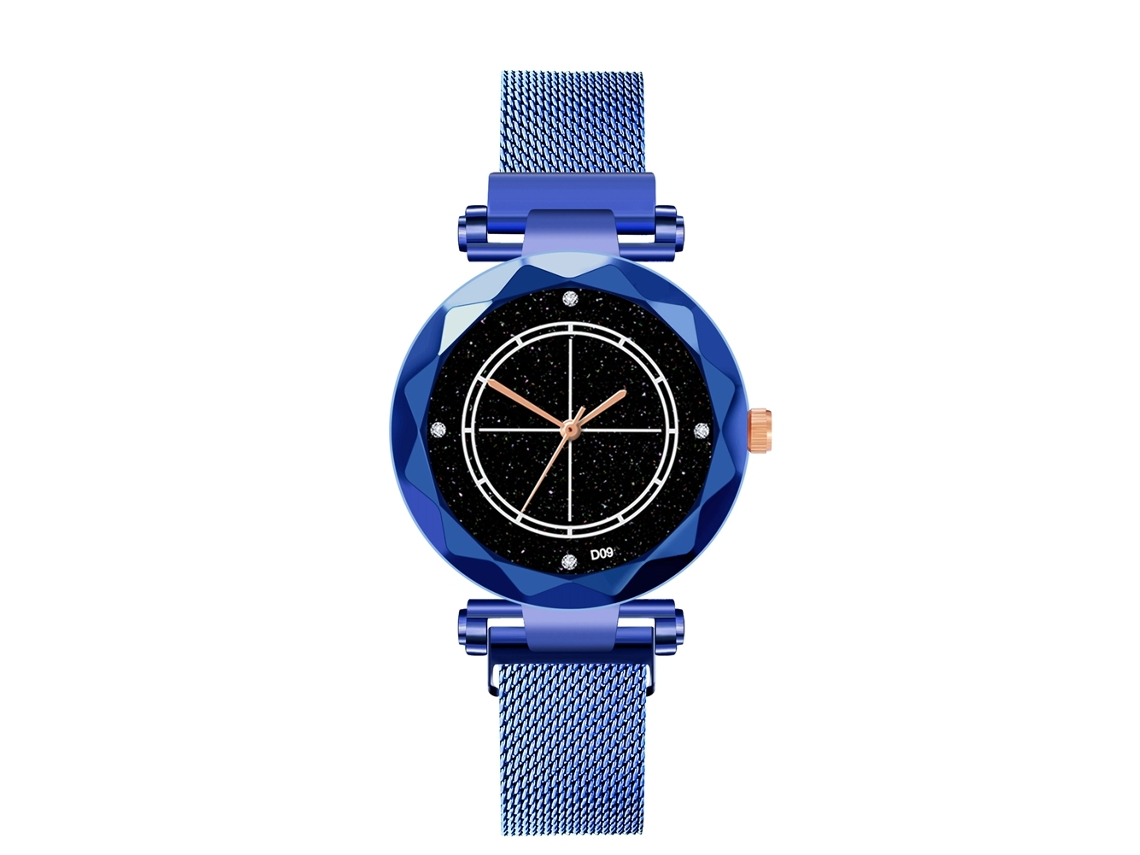 Reloj De Pulsera Para Hombre De Moda Casual Con Espejo Dial De Aleación Cuarzo Azul
