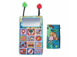 Mali conjunto de Livros de Franzida com Espelho para Bebê de Alto Contraste e Teether Hanging