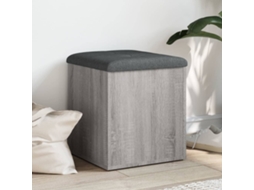Vidaxl Banco De Arrumação 42x42x45cm Derivados Madeira Cinzento Sonoma