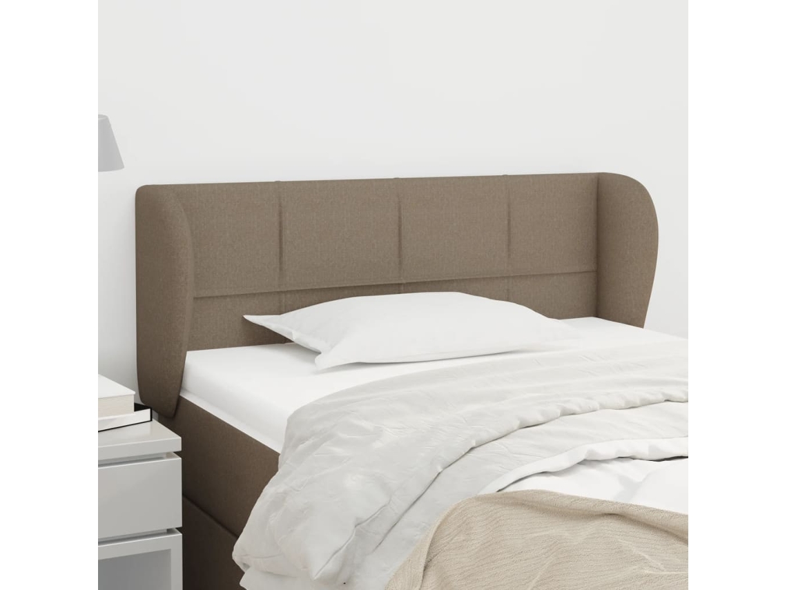 Vidaxl Cabeceira Cama Abas Tecido 93x23x78/88 Cm Cinzento-acastanhado
