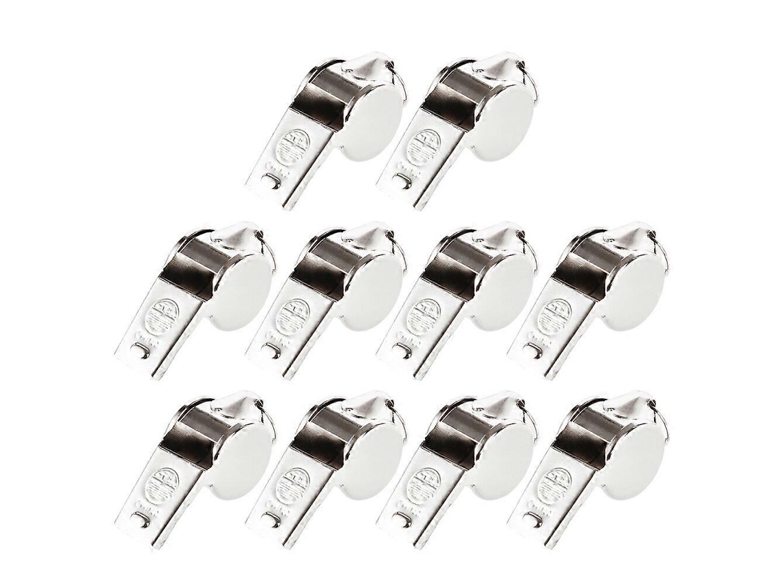 Rebe-10 Silbatos Profesionales De Metal Para Árbitros De Fútbol Con Portachaves Liviano Y Duradero 4,5x2x1,7cm Plata