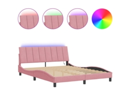 Bed Frame, Bed Frames Vidaxl Cor-de-rosa Veludo (160 X 200 Cm)