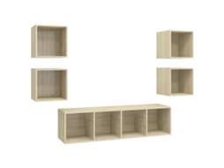 Tv Cabinet Set, Tv Cabinet Sets Vidaxl Marrom Madeira Processada (n/a)