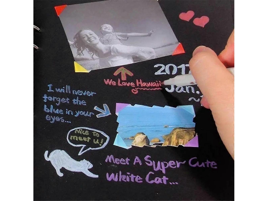 Álbum de Fotos com 80 Páginas Pretas, Livro de Memórias em Papel Kraft A4 BRILVIBERA