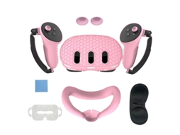 Conjunto De 7 Capas Protetoras De Silicone Para Meta Quest 3 Antiderrapante E Antiqueda Digitallab (rosa)