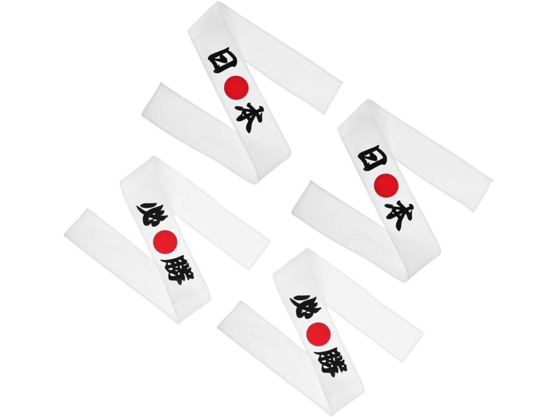 Conjunto De 4 Faixas De Cabeça Japonesas, Com Desenhos De Chef E Samurai, Multiuso Para Esportes E Culinária