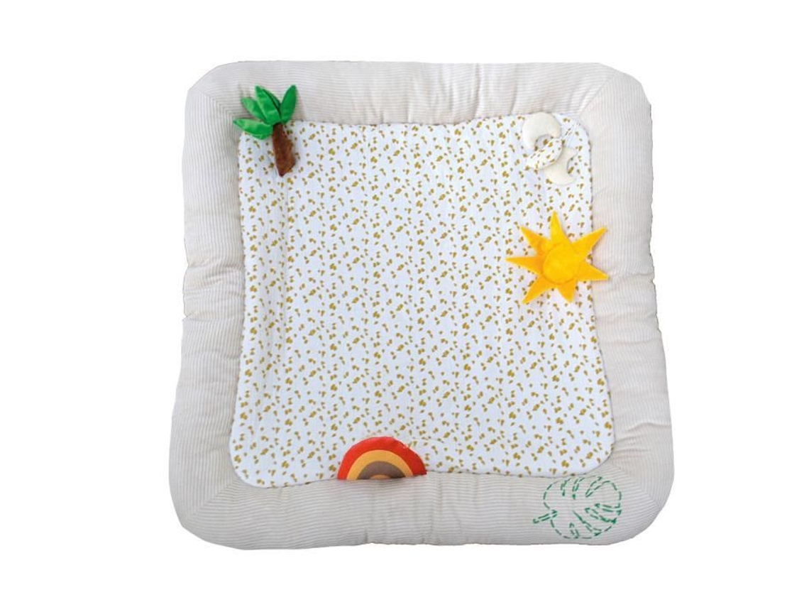 Tapete De Atividades Safari Para Bebê Bege 100x100 Cm Domiva