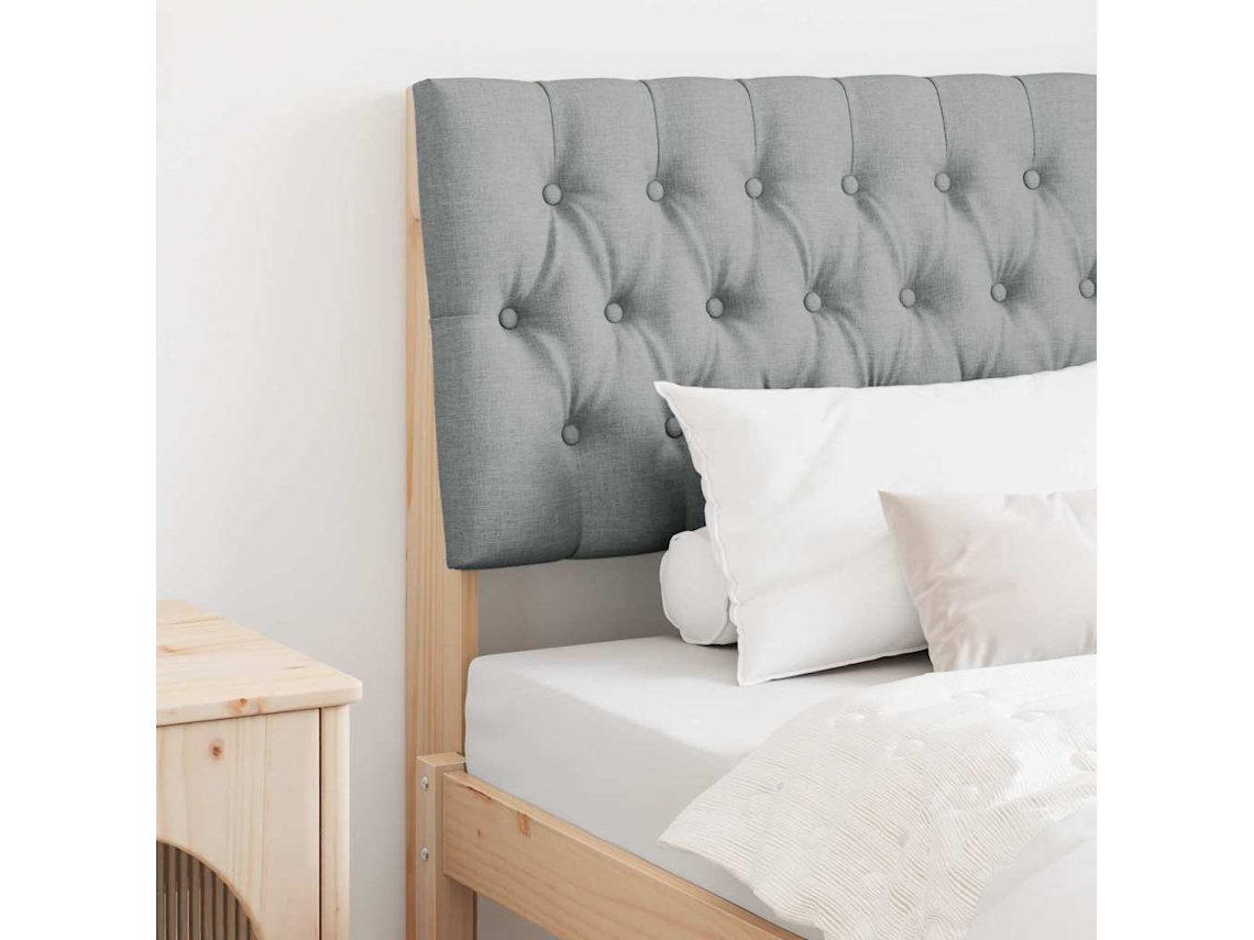 Vidaxl Cabeceira Estofada Cinzento-claro 90 Cm