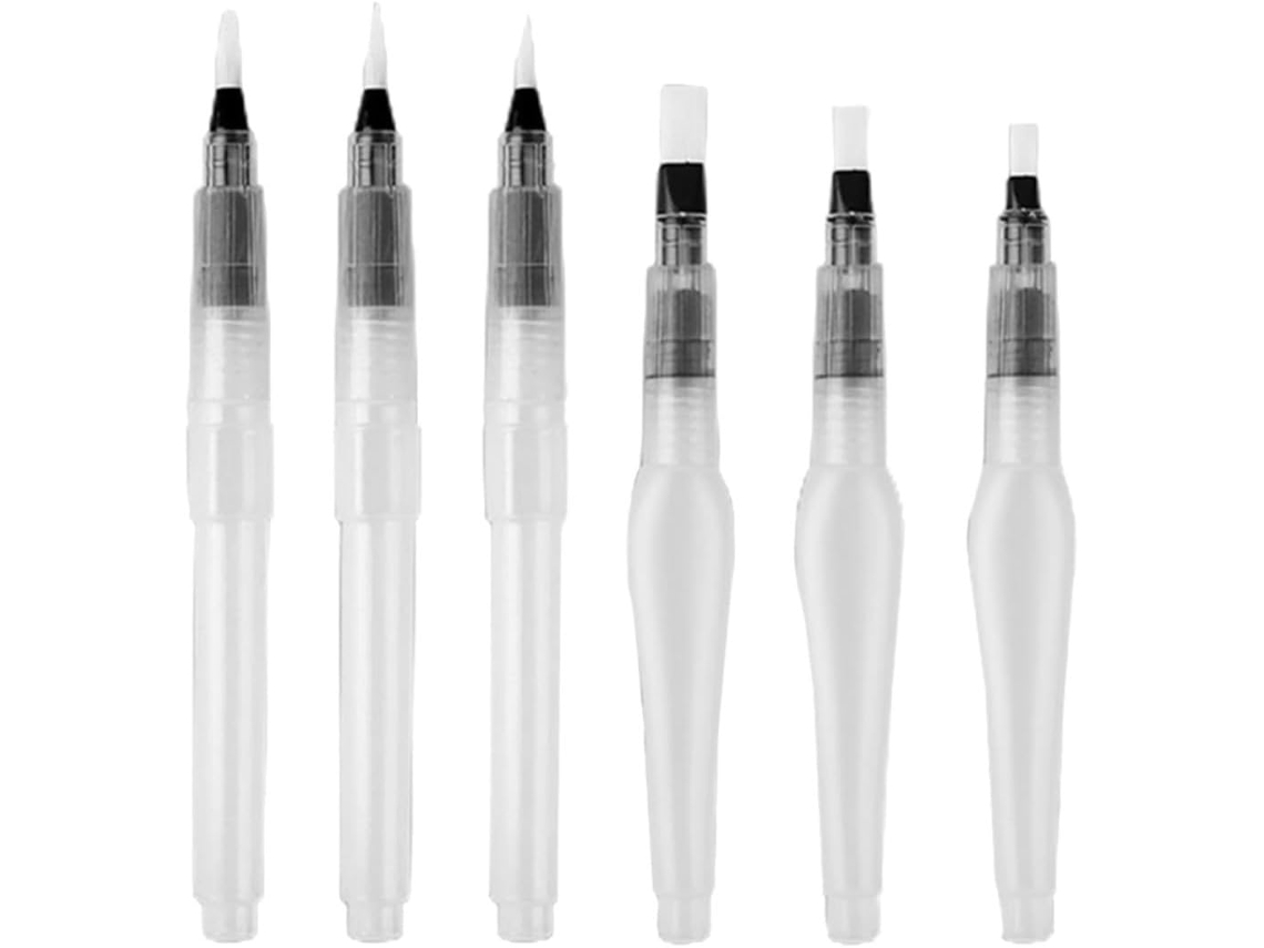 Conjunto De 6 Marcadores De Tinta Aquarela Com Cabo Ergonômico E Corpo