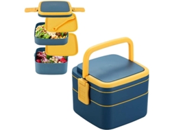 Marmita com Talheres Apta para Micro ondas Modelos Bento Box para Crianças e Adultos com Compartimentos DUREFORWARD