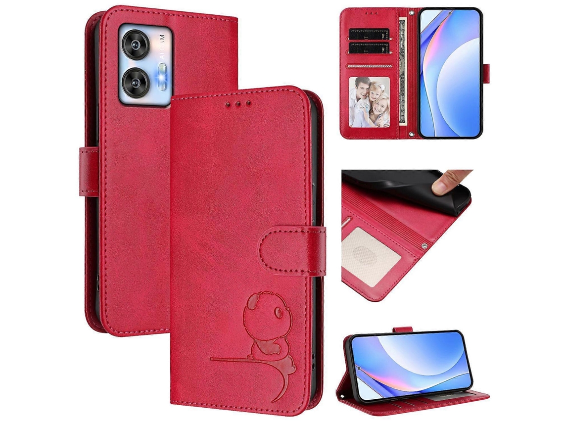 Capa De Couro Para Celular Com Rfid E Cordão Litter Panda