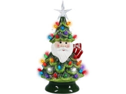 Luminária Noturna De Árvore Natal Retrô Com Papai Noel