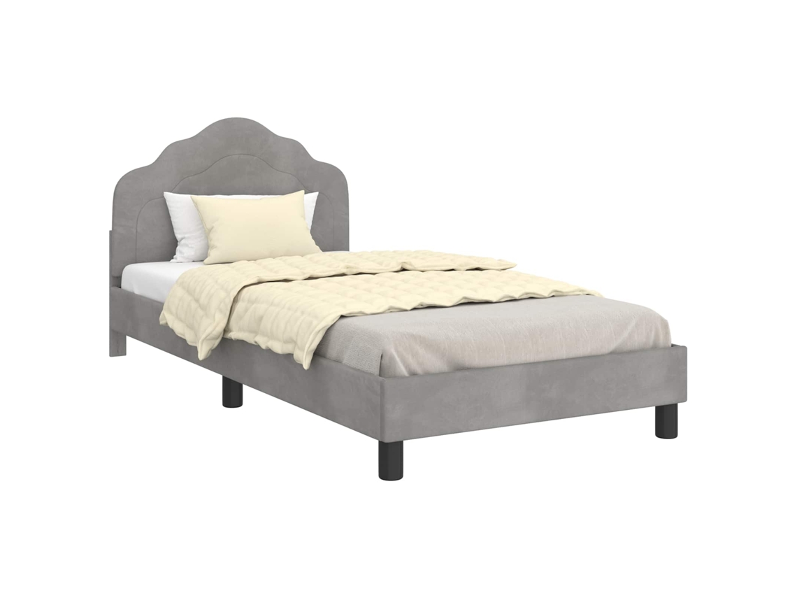 Estrutura de Cama Infantil com Cabeceira Cinzento Claro 80x160 cm MAISON EXCLUSIVE
