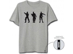 T-shirt FORTNITE 3 danças em Cinzento claro