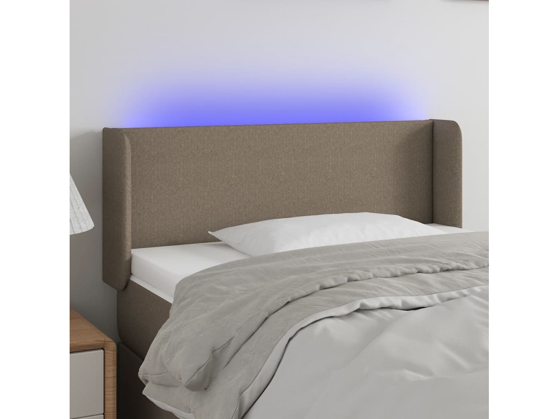 Vidaxl Cabeceira De Cama C/ Luzes Led 103x16x78/88cm Cinza-acastanhado