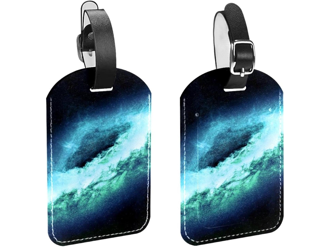 Conjunto De 2 Etiquetas Bagagem Galaxy Space Nebula Em Couro Sintético Proteger Sua Privacidade