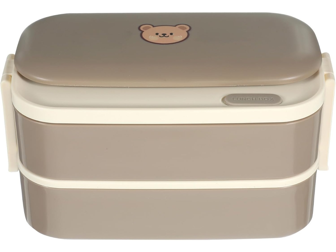 Recipiente Bento Portátil De Aço Inoxidável Com Dupla Camada E Capacidade Para 1400ml