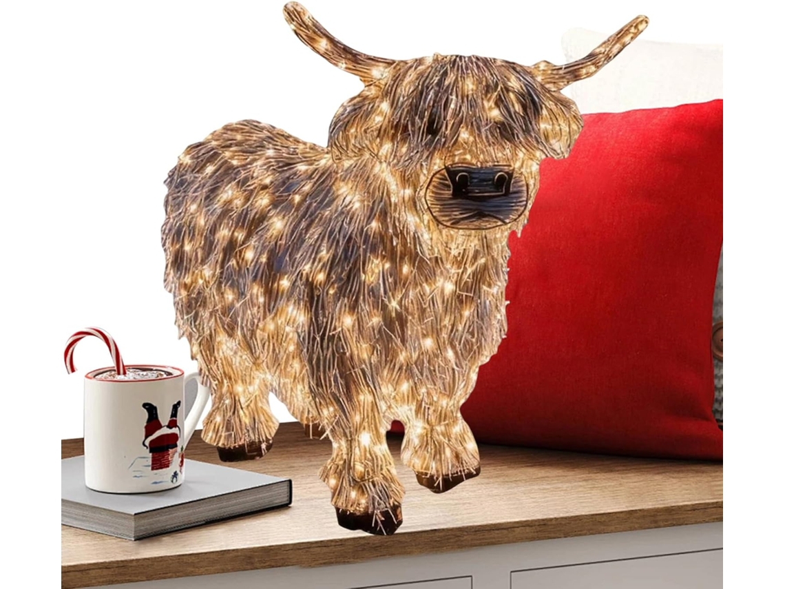 Estatueta de Vaca de Fazenda Escultura em Resina com 27,9 Cm de Altura, Decoração Rústica para Quintal, Jardim Ou CHABERLU